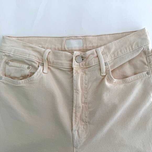 Mother The Insider Crop Step Fray in Chalk It Up Ivory Size 27 - Picture 7 of 13